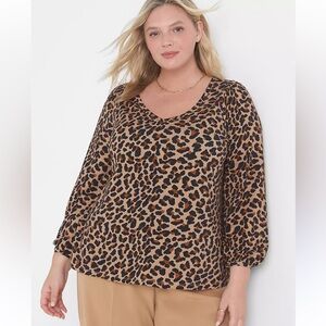 Lane Bryant Classic Blouson-Sleeve V-Neck Tee